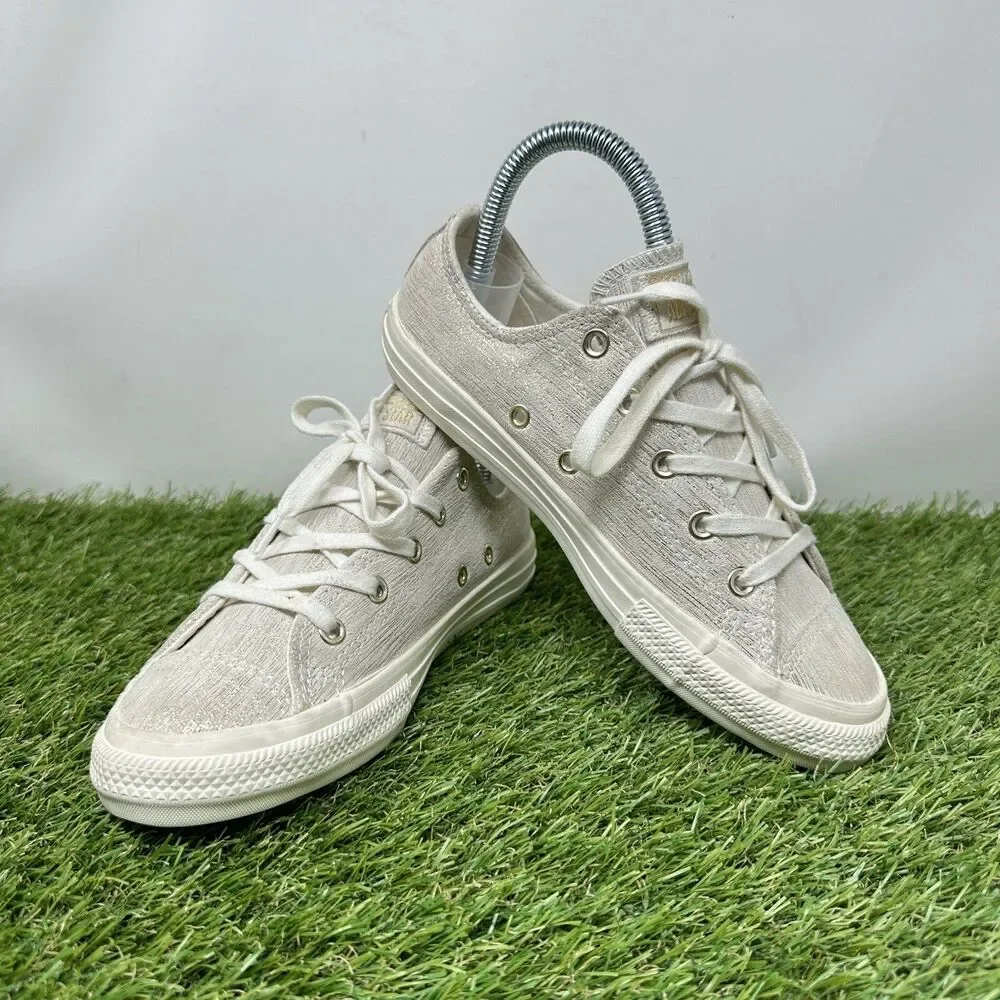 Converse Chuck Taylor All Star Egret Gold Metallic Low Top Size 3 Youth 363092C